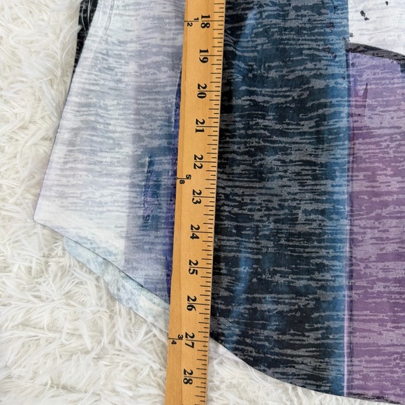 Jess & Jane Womens Abstract Print Burnout Tunic Top Size XL Art To Wear - Picture 7 of 9